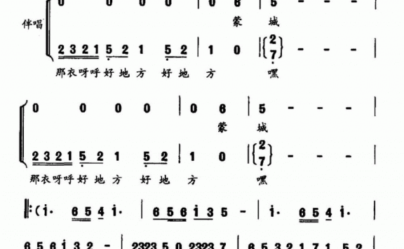 蒙城是个好地方（谢林义曲 陈晓宇、张建同词） - 乐谱
