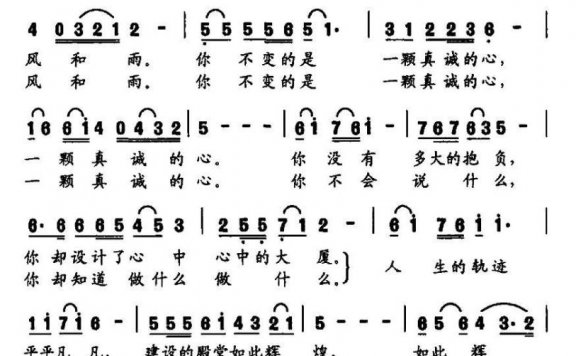 真诚的心（潘振新曲 解华词） - 乐谱