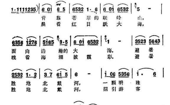北戴河，渤海湾的明珠（舜才曲 肖杰词） - 乐谱