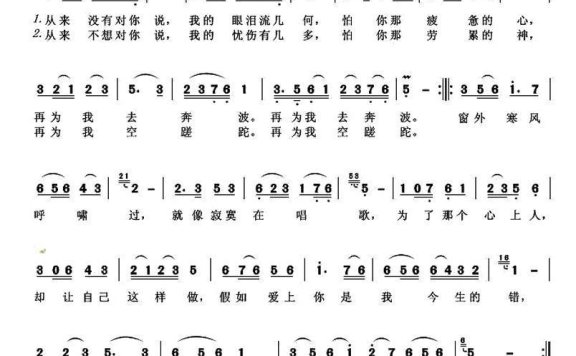 就像寂寞在唱歌（女声独唱） - 乐谱