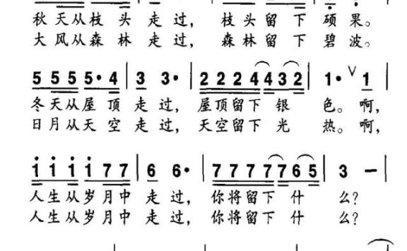 人生从岁月走过（张千一曲 张良诚词） - 乐谱