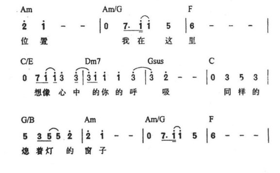 距离（林怡凤词 林俊杰曲） - 乐谱