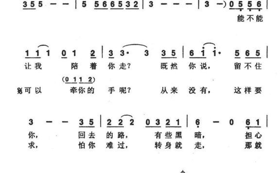 把悲伤留给自己（陈升词曲唱） - 乐谱