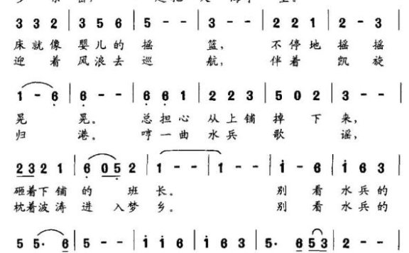 水兵歌谣（薛清海曲 晓雪、金明词） - 乐谱
