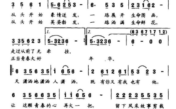 从头开始（王胜利曲 任卫新词） - 乐谱