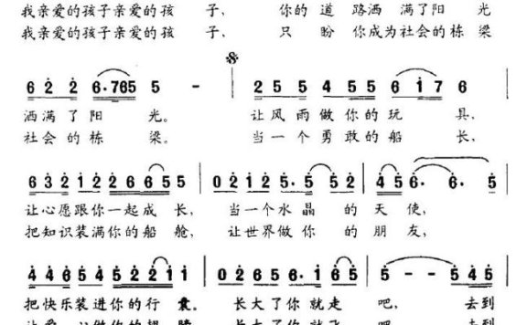孩子（苏柳词 金国安曲） - 乐谱