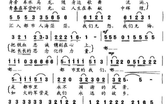 都市风景线（周建国曲 于泽军、马艳飞词） - 乐谱