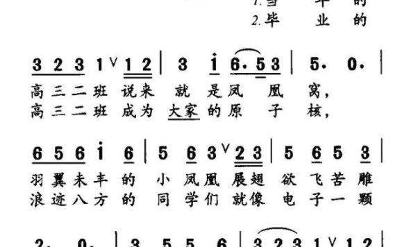 高三（二）班（男生通俗演唱） - 乐谱