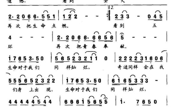 生命之火再燃（为残奥会而创作） - 乐谱