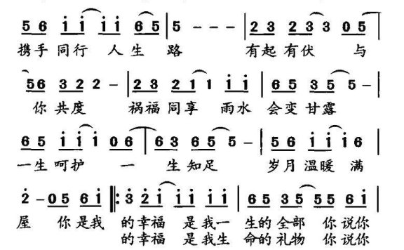 嫁给幸福（二水词 韩雷曲） - 乐谱