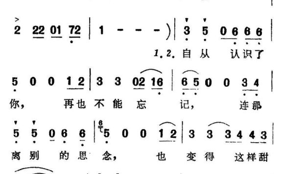 甜蜜的思念(杨林华曲 王英惠词) - 乐谱