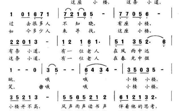 风雨小楼 春光小道（为小平同志百年诞辰而作） - 乐谱