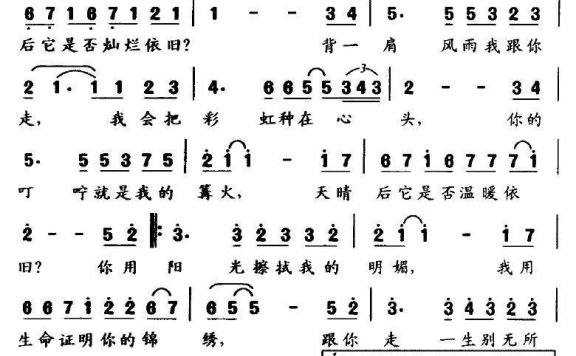 微笑（电视剧《生命的颜色》片尾主题歌） - 乐谱
