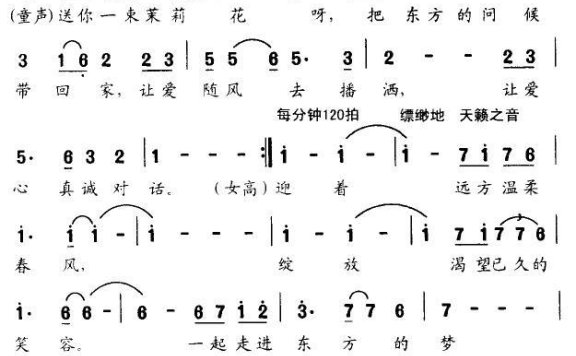走进东方的梦（献给2008北京奥运会） - 乐谱