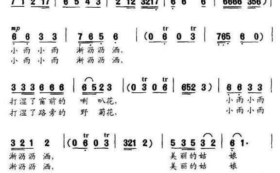 小雨小雨淅沥沥洒（孙一鸣曲 张枚同词） - 乐谱