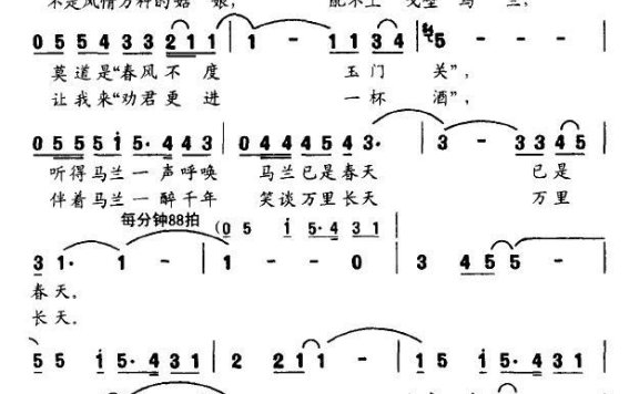 戈壁马兰（大型音舞诗画《飞天》文艺晚会歌曲） - 乐谱