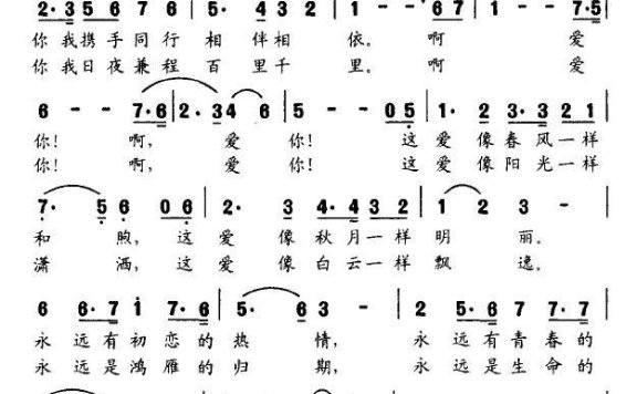 爱你（写在结婚纪念日） - 乐谱
