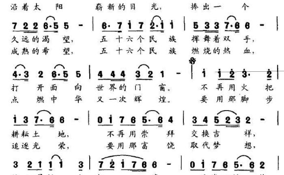 太阳的目光（高冰竹曲 王荣起词） - 乐谱