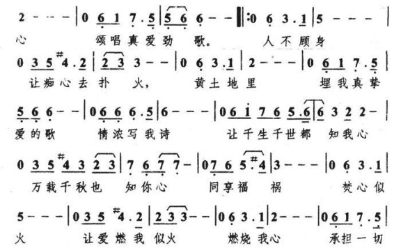 焚心似火（顾嘉辉曲 黄霑词） - 乐谱