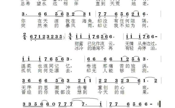 分手（荣亚楠词曲） - 乐谱