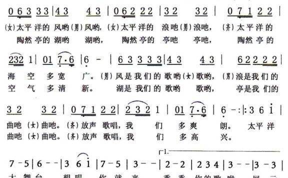 想唱你就来(太平洋艺术团之歌) - 乐谱