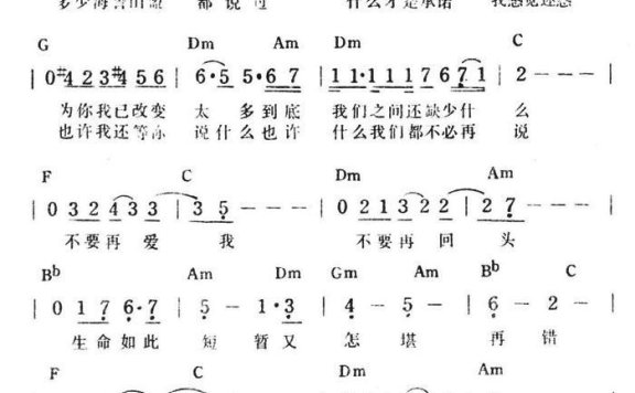 我曾深爱过（何国基曲 杨立德词 带和弦） - 乐谱