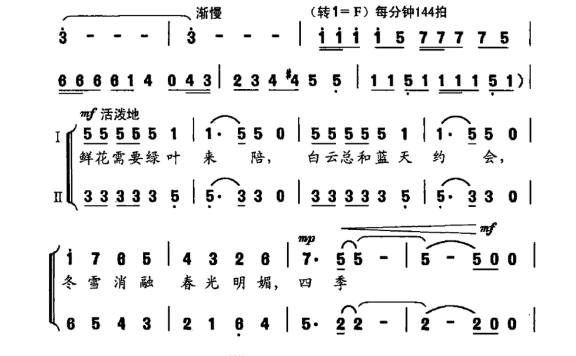 和谐之美(姚峰曲 何沐阳词) - 乐谱