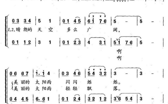 太阳雨（李少白词 张长松曲、合唱） - 乐谱