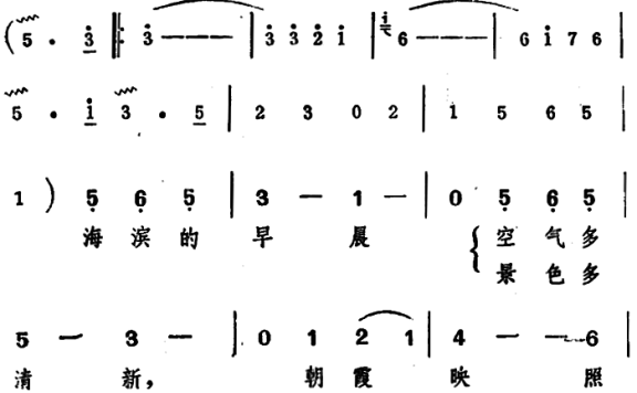 海滨的早晨（重唱或独唱） - 乐谱