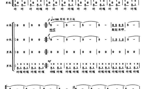 木鼓敲起来(王德文词曲) - 乐谱