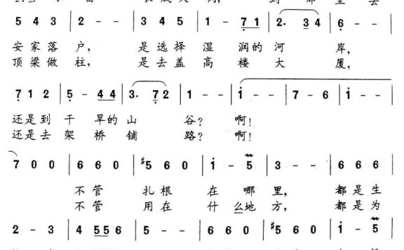 问小苗问大树（丁恩昌词 丁家岐曲） - 乐谱