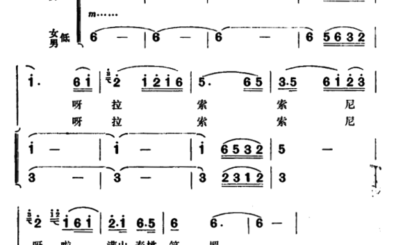 弦子歌（藏族歌舞《草原上的热巴》选曲） - 乐谱