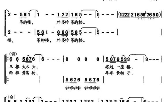 外婆的吊脚楼（向菊瑛曲 邓成彬词） - 乐谱