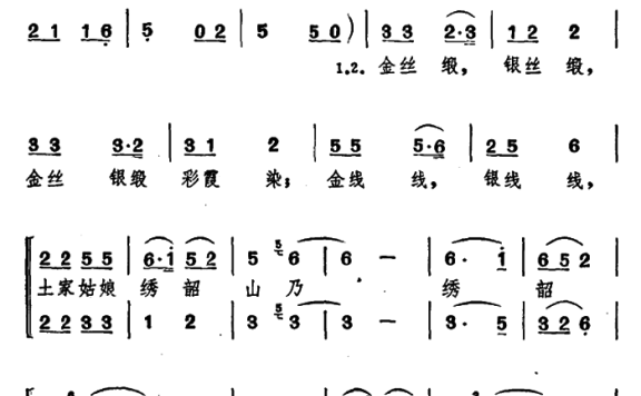 土家姑娘绣韶山（远达曲 仲略词） - 乐谱