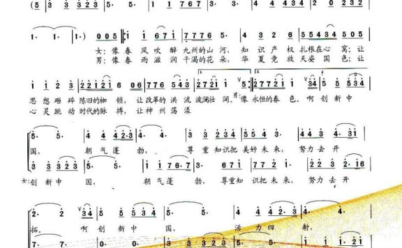 创新中国（倪永东词 付广慧曲） - 乐谱