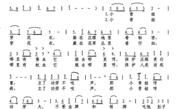 小青蛙（范修奎词 林相友曲） - 乐谱