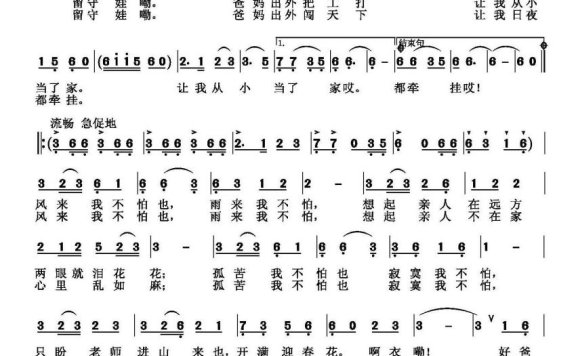 山里留守娃（刘念曲 阮居平词） - 乐谱