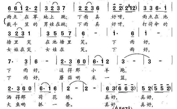 下雨真好（张冰词 魏艺曲） - 乐谱
