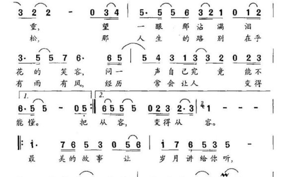 问候（电视剧《今生是亲人》片尾曲） - 乐谱