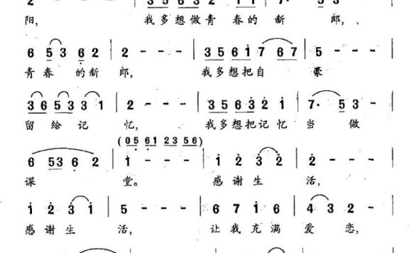 感谢生活（电视剧《光荣之旅》主题歌） - 乐谱