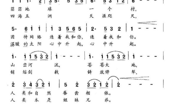 大千世界（中国国际广播电台《环球新闻杂志》片头歌） - 乐谱