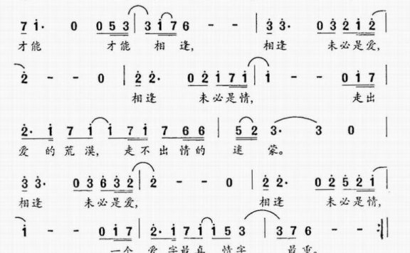 相逢未必是爱（电视剧《千山有约》片头曲） - 乐谱
