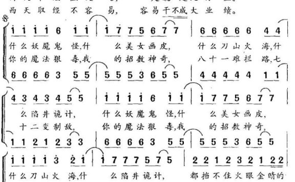 一个师傅仨徒弟(动画片《西游记》片尾歌、合唱) - 乐谱