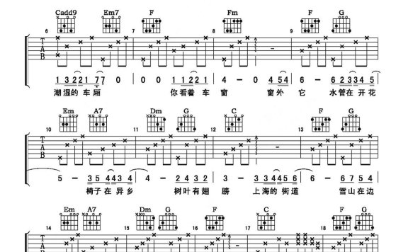 我喜欢上你时的内心活动(小叶吉它版) - 乐谱