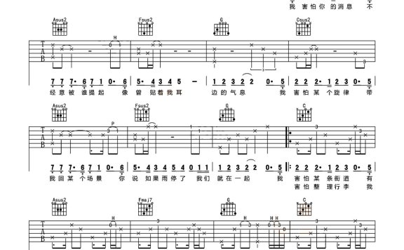 我害怕(薛之谦词曲唱 唯音悦编配版) - 乐谱