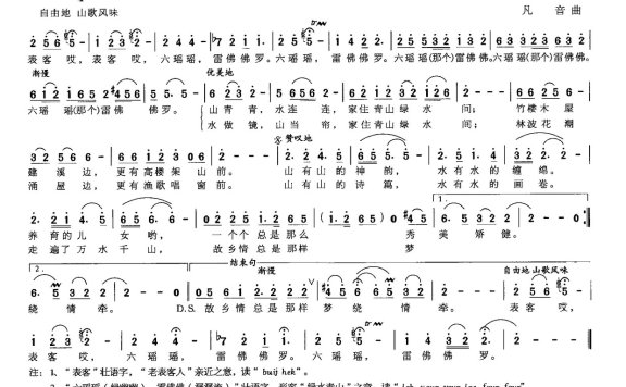 家住青山绿水间（凡音曲 李甜芬词） - 乐谱