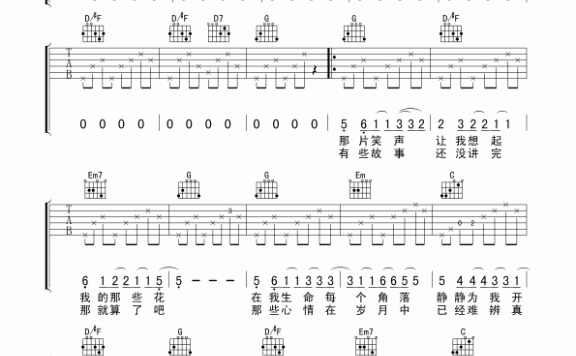 那些花儿(朴树词曲) - 乐谱
