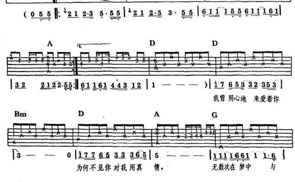 我曾用心爱着你(潘美辰词曲唱) - 乐谱