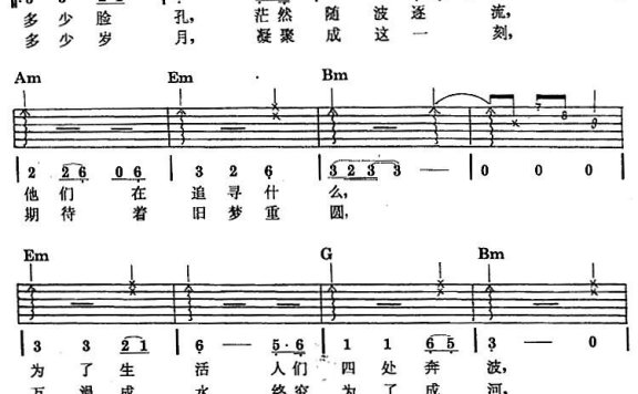 把根留住(民族吉他弹唱) - 乐谱