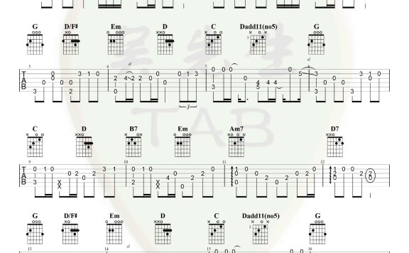 欢(指弹谱 吉他独奏谱) - 乐谱